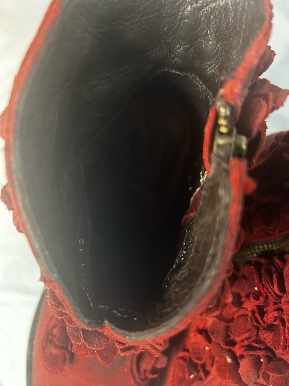 LIBERTY Women's Red Floral Suede Ankle Boots MADE IN MEXICO Size 8.5 - Picture 14 of 16